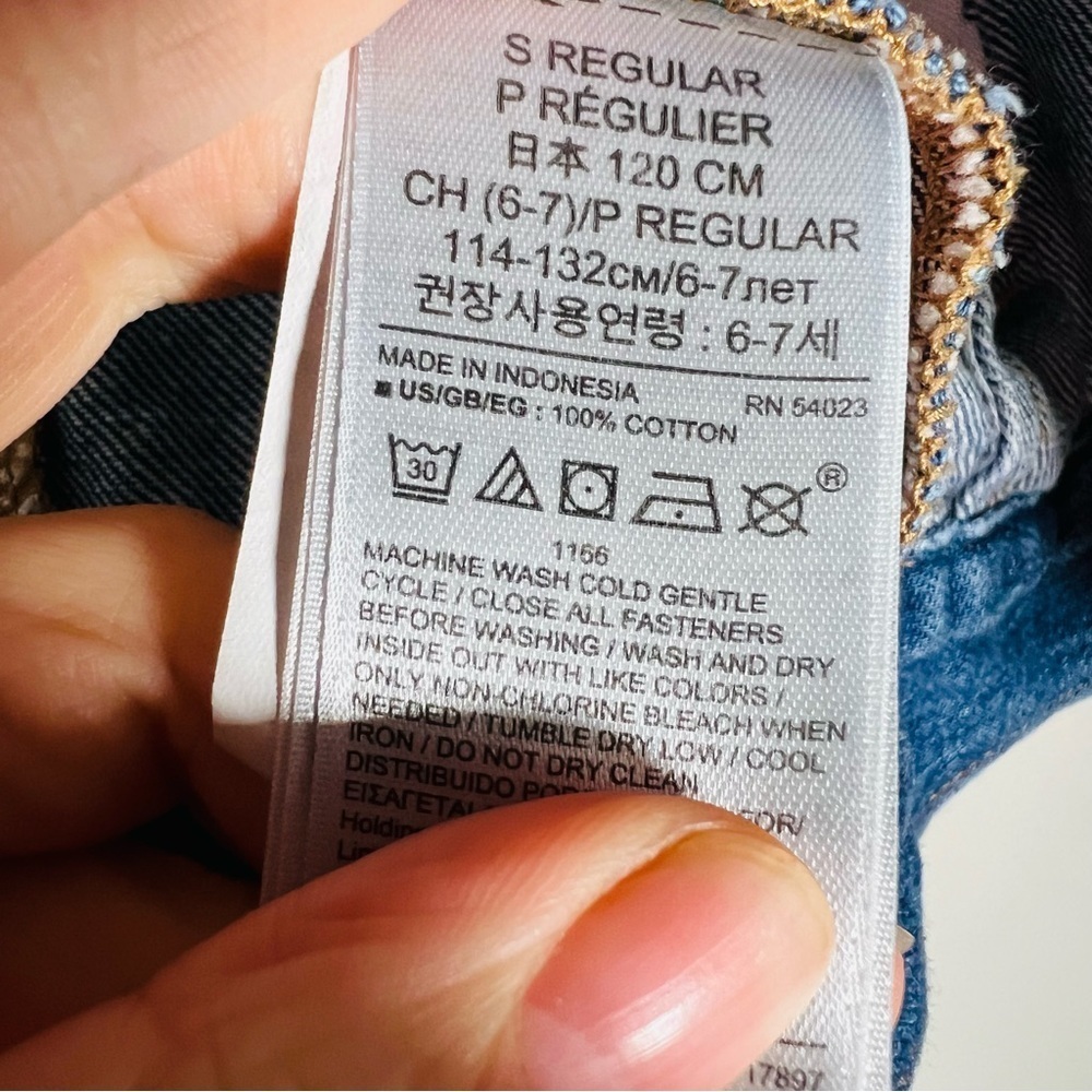 Gap Kids Plaid Floral Jean Jacket Girl Gap for Good - Picture 5 of 5